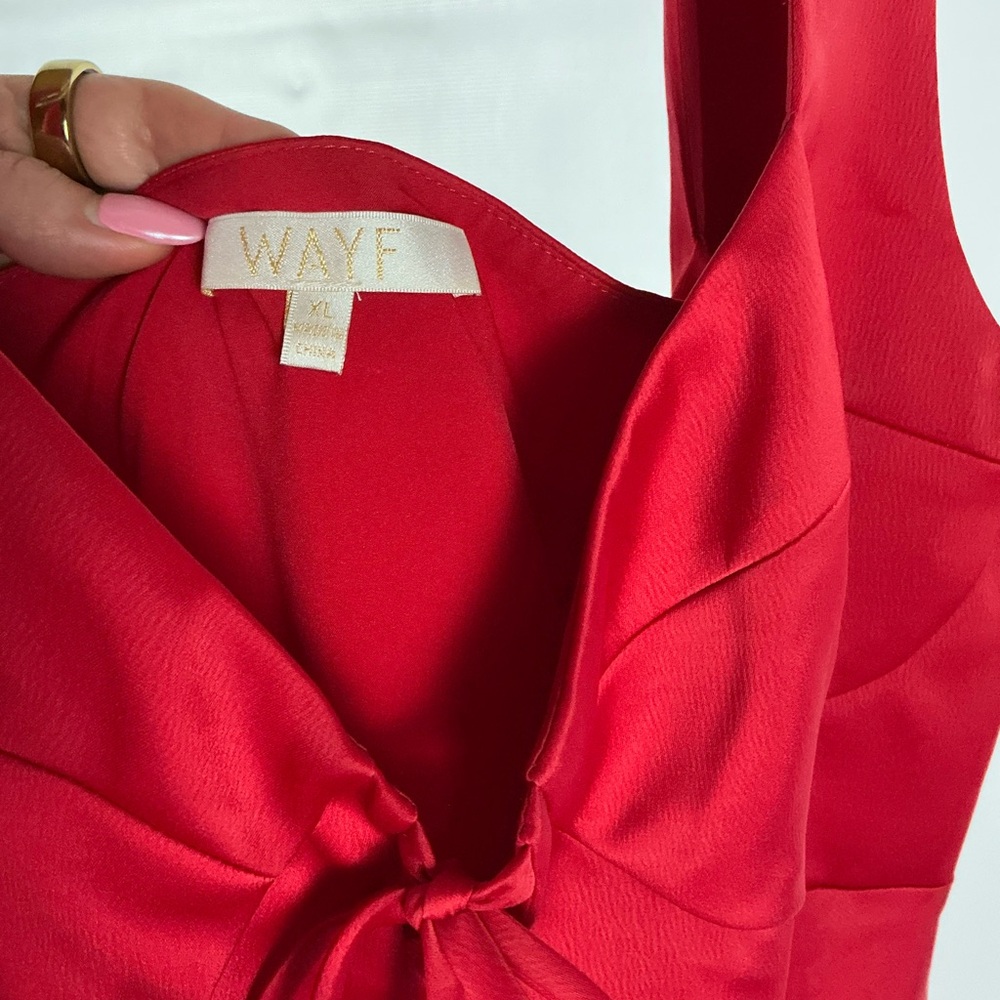 Nordstrom Wayf Vibrant Red Knot-Front Dress - Picture 4 of 4